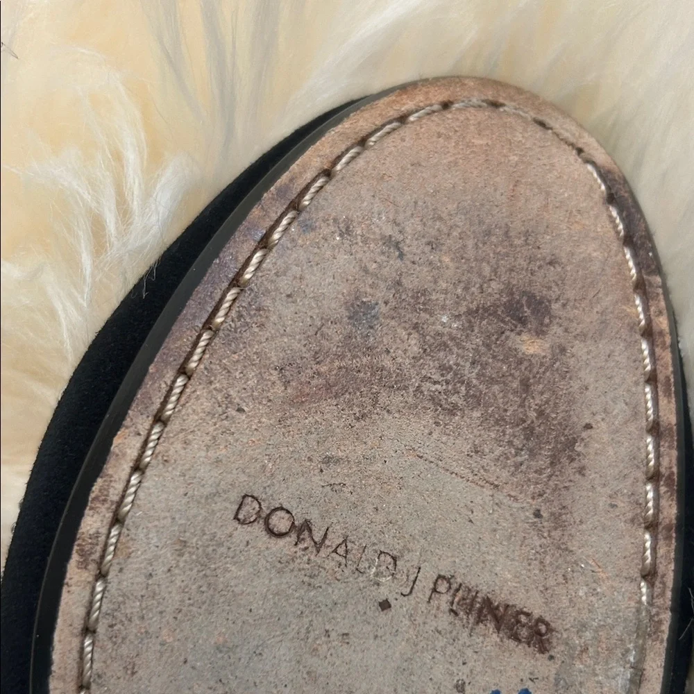 Donald J. Pliner Black and Silver Beaded Loafers